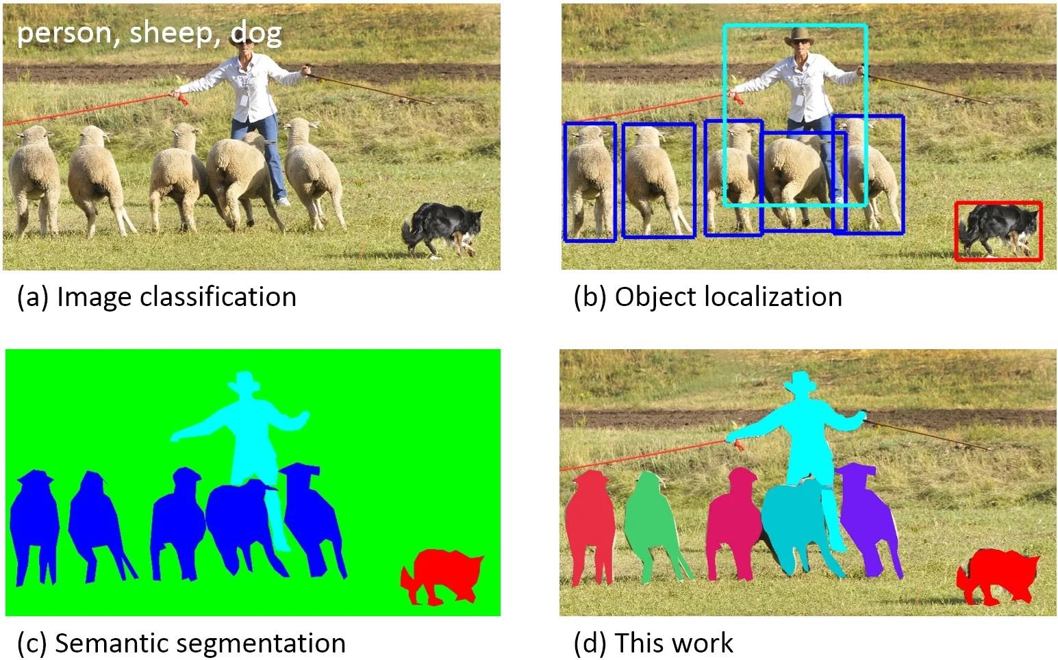 MS COCO annotation types: classification, detection, segmentation