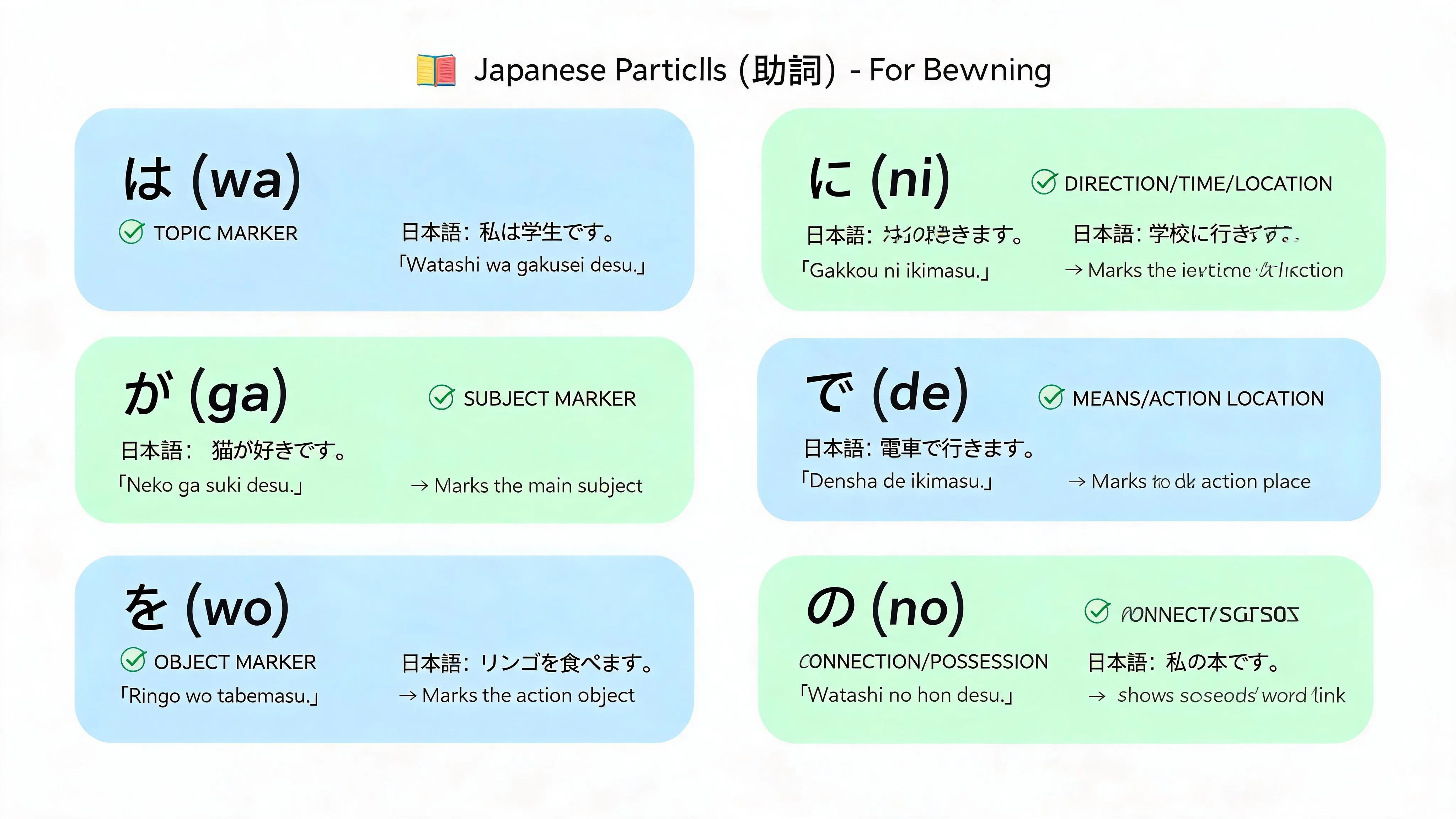 日语六大助词系统图