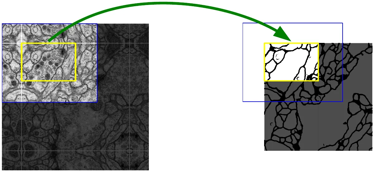U-Net overlap-tile strategy