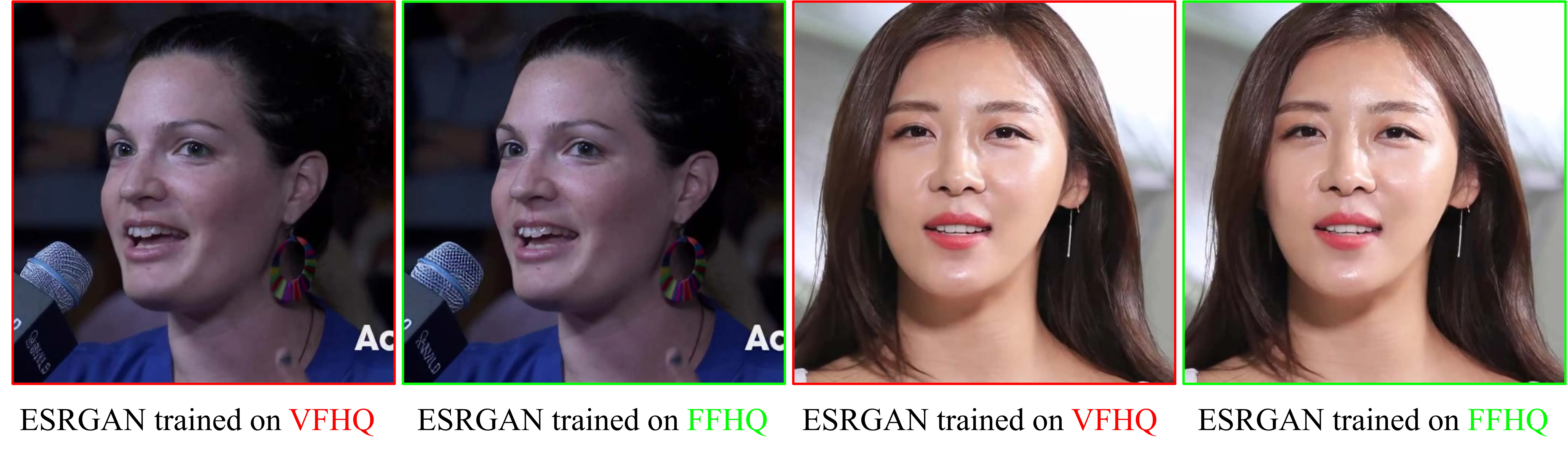 ESRGAN 在 VFHQ 和 FFHQ 上的对比